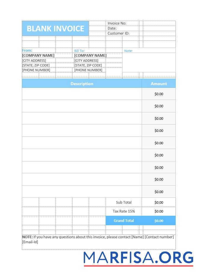 Realistic Free Basic Invoice Template